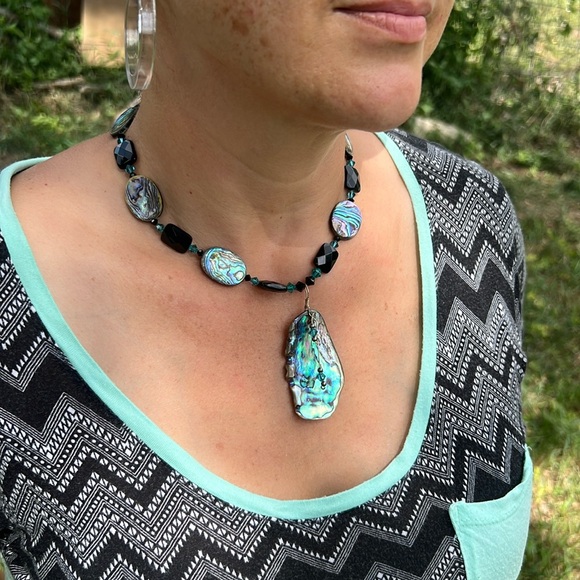 Silpada necklace sterling abalone shell - Picture 2 of 10